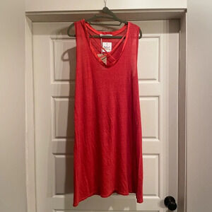 Project Social T Criss Cross Linen Poppy Satin Tank Dress